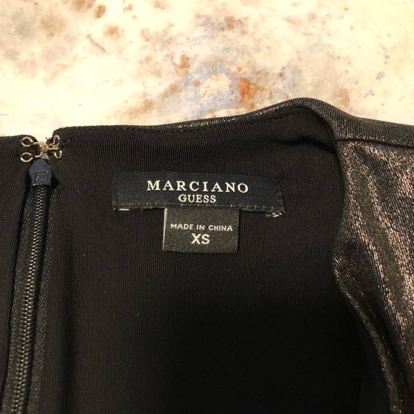 Guess Marciano | Black Metallic Silver Midi Wrap Dress NWOT - Picture 11 of 11